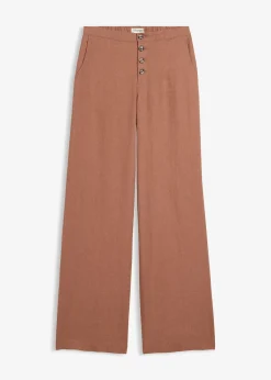 Femme bonprix Pantalons|Pantalon palazzo en lin mélangé