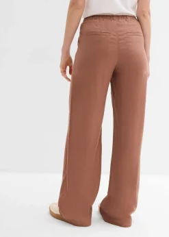 Femme bonprix Pantalons|Pantalon palazzo en lin mélangé