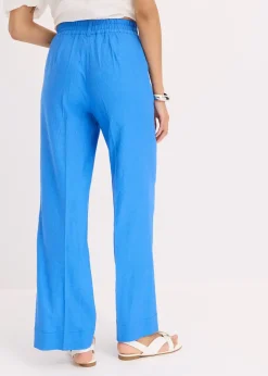 bonprix Pantalon palazzo en lin mélangé aérien|Femme Pantalons
