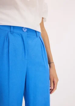 bonprix Pantalon palazzo en lin mélangé aérien|Femme Pantalons