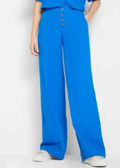 Femme bonprix Pantalons|Pantalon palazzo en lin mélangé