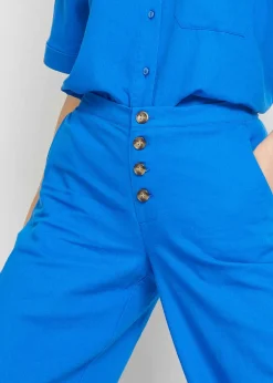 Femme bonprix Pantalons|Pantalon palazzo en lin mélangé