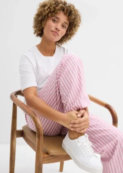 Femme bonprix Deux Pièces & Ensembles|Pantalons|Pantalon palazzo en popeline de coton