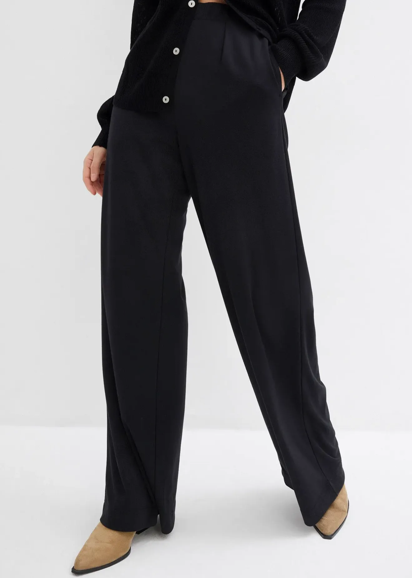 Femme bonprix Pantalons|Pantalon palazzo en Punto di Roma confortable