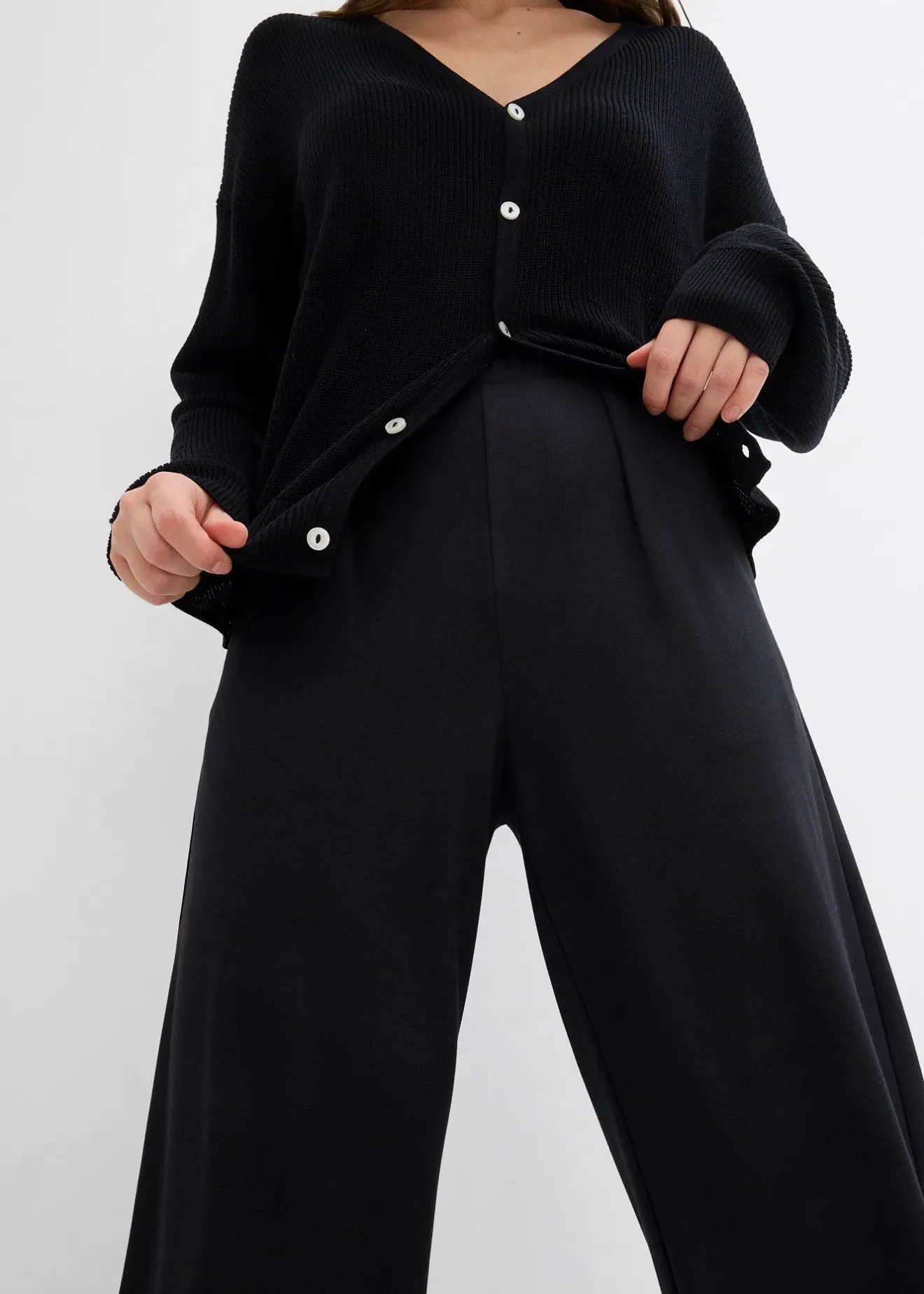 Femme bonprix Pantalons|Pantalon palazzo en Punto di Roma confortable