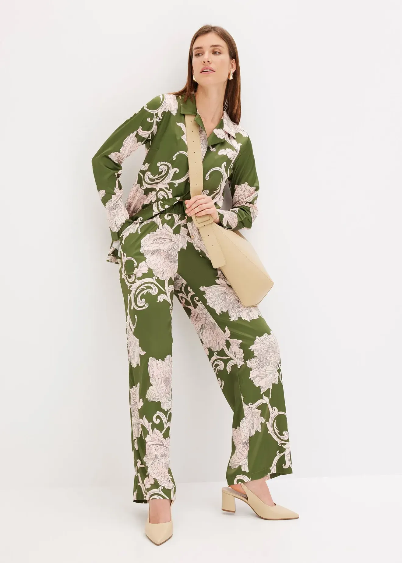 Femme bonprix Pantalons|Pantalon palazzo en satin fluide