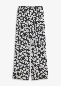 bonprix Pantalon palazzo en tissu texturé|Femme Pantalons