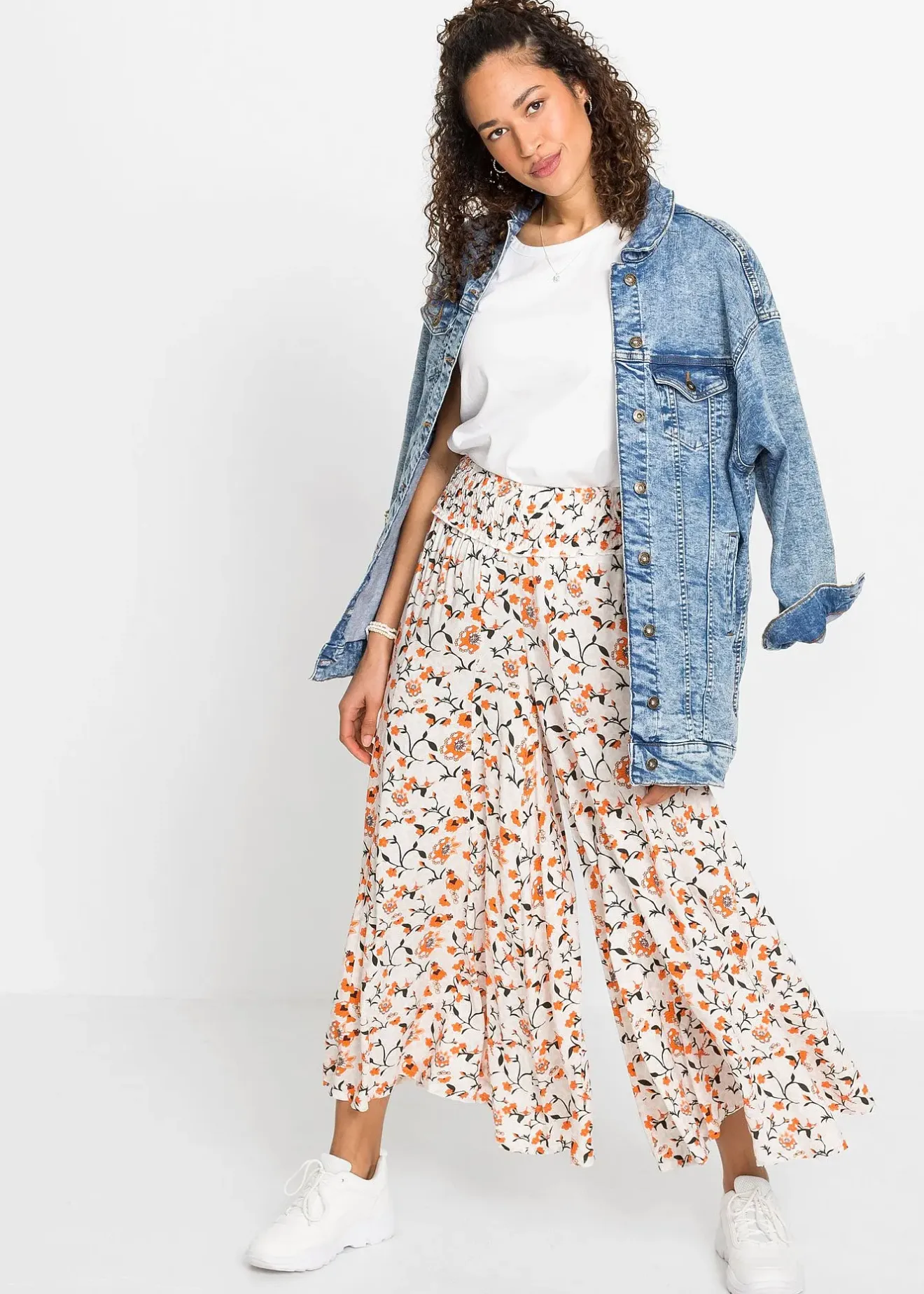 Femme bonprix Tailles Petite|Pantalon palazzo en viscose fluide