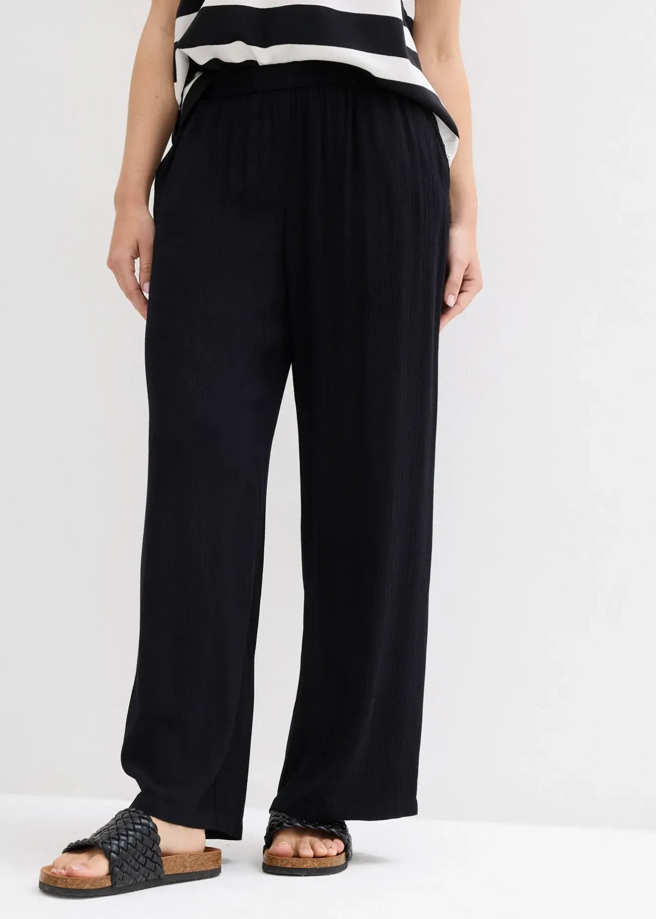 Femme bonprix Pantalons|Pantalon palazzo en viscose douce