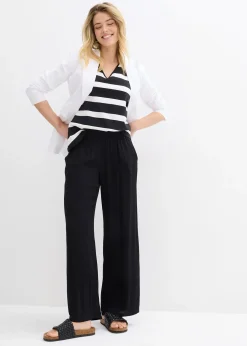 Femme bonprix Pantalons|Pantalon palazzo en viscose douce