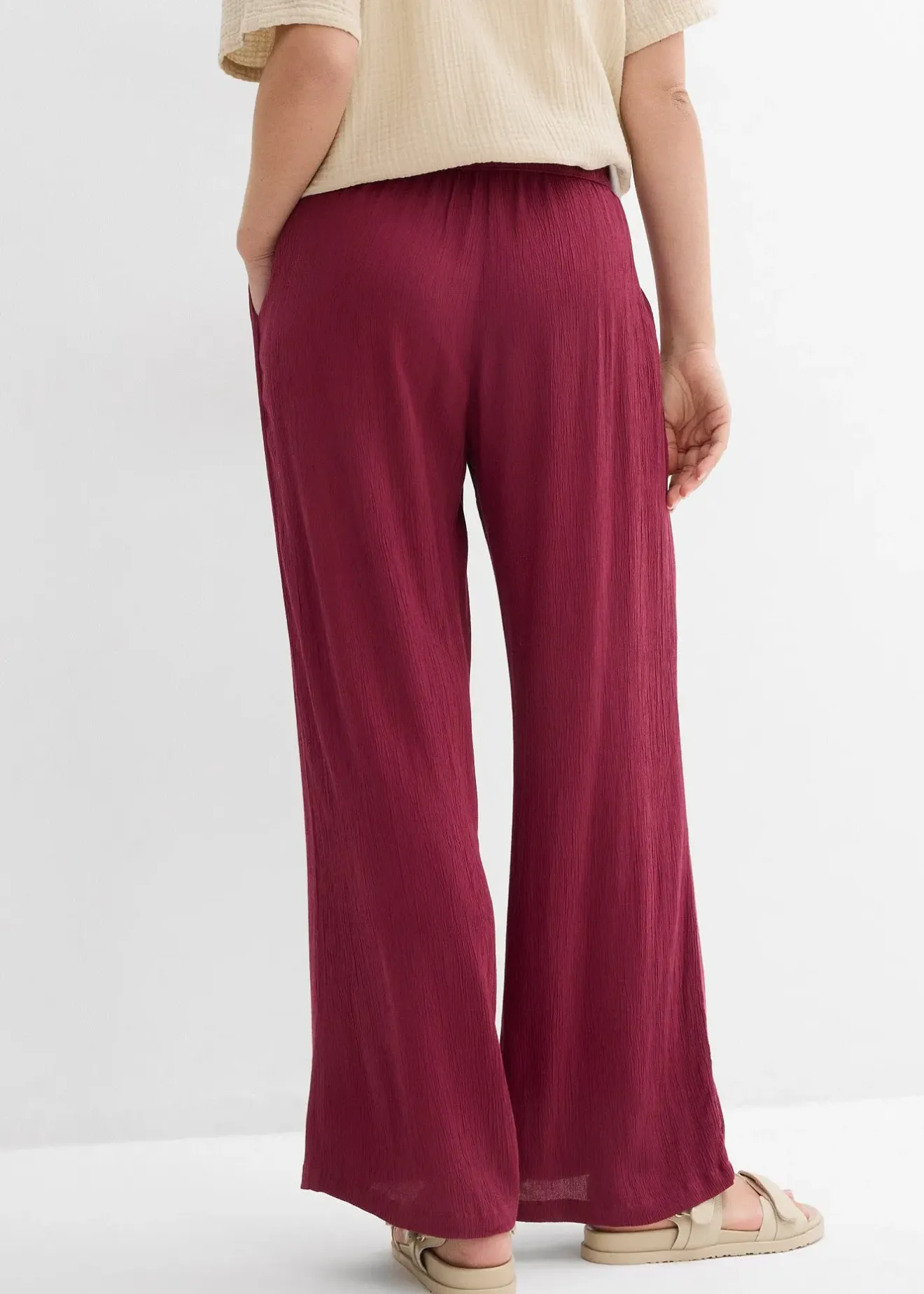 bonprix Pantalon palazzo en viscose douce|Femme Pantalons