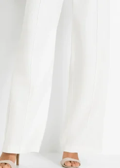 bonprix Pantalon palazzo léger en lin mélangé|Femme Pantalons