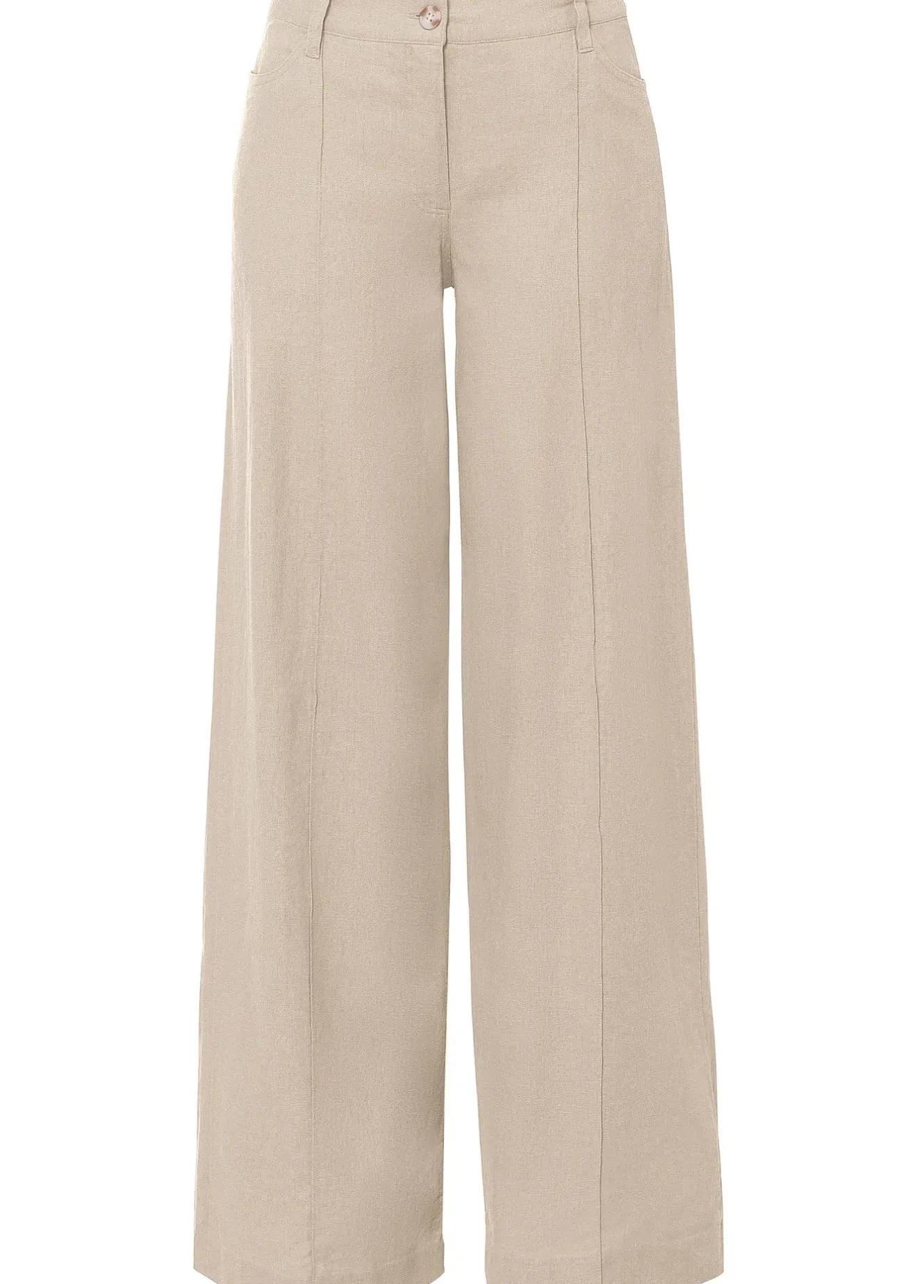 Femme bonprix Pantalons|Tailles Petite|Pantalon palazzo léger en lin mélangé