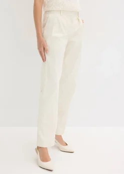 Femme bonprix Pantalons|Pantalon paper bag 100% coton