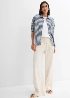 bonprix Pantalon paper bag en lin mélangé léger|Femme Pantalons