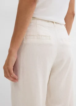 bonprix Pantalon paper bag en lin mélangé léger|Femme Pantalons