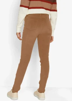 bonprix Pantalon skinny en velours côtelé extensible|Femme Pantalons