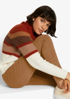 bonprix Pantalon skinny en velours côtelé extensible|Femme Pantalons