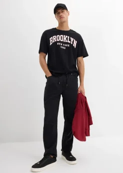 Homme bonprix Pantalons|Pantalon taille extensible fuselé en twill 100% coton