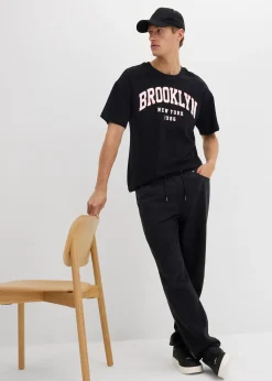 Homme bonprix Pantalons|Pantalon taille extensible fuselé en twill 100% coton