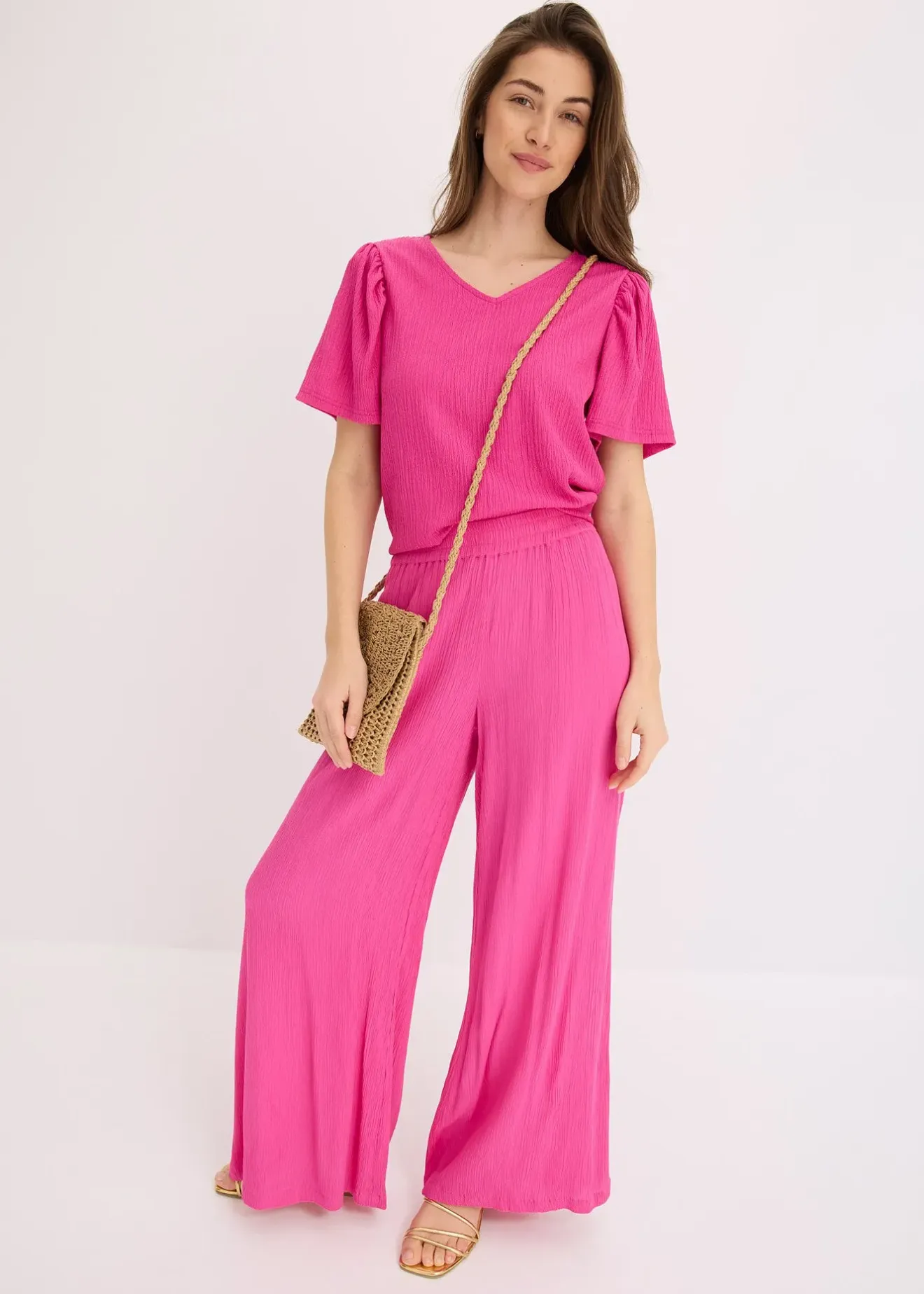 bonprix Pantalon taille élastiquée en viscose fluide|Femme Pantalons