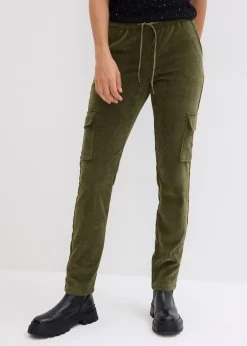 Femme bonprix Pantalons|Pantalon taille élastiquée en velours côtelé