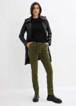 Femme bonprix Pantalons|Pantalon taille élastiquée en velours côtelé