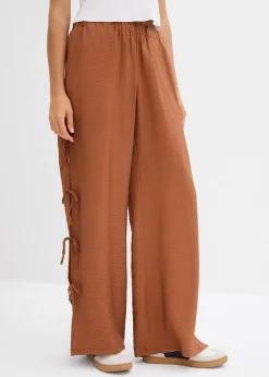 Femme bonprix Pantalons|Pantalon taille élastiquée avec nouettes