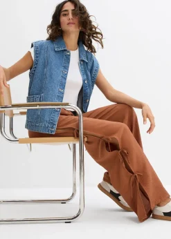 Femme bonprix Pantalons|Pantalon taille élastiquée avec nouettes