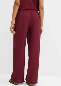 bonprix Pantalon texturé en viscose mélangée|Femme Deux Pièces & Ensembles|Pantalons