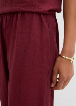 bonprix Pantalon texturé en viscose mélangée|Femme Deux Pièces & Ensembles|Pantalons