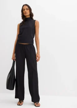 Femme bonprix Deux Pièces & Ensembles|Pantalons|Pantalon texturé en viscose mélangée