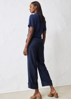 bonprix Pantalon évasé avec laine|Femme Premium|Pantalons