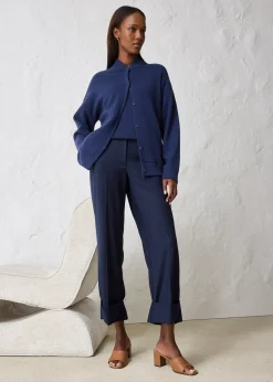 bonprix Pantalon évasé avec laine|Femme Premium|Pantalons