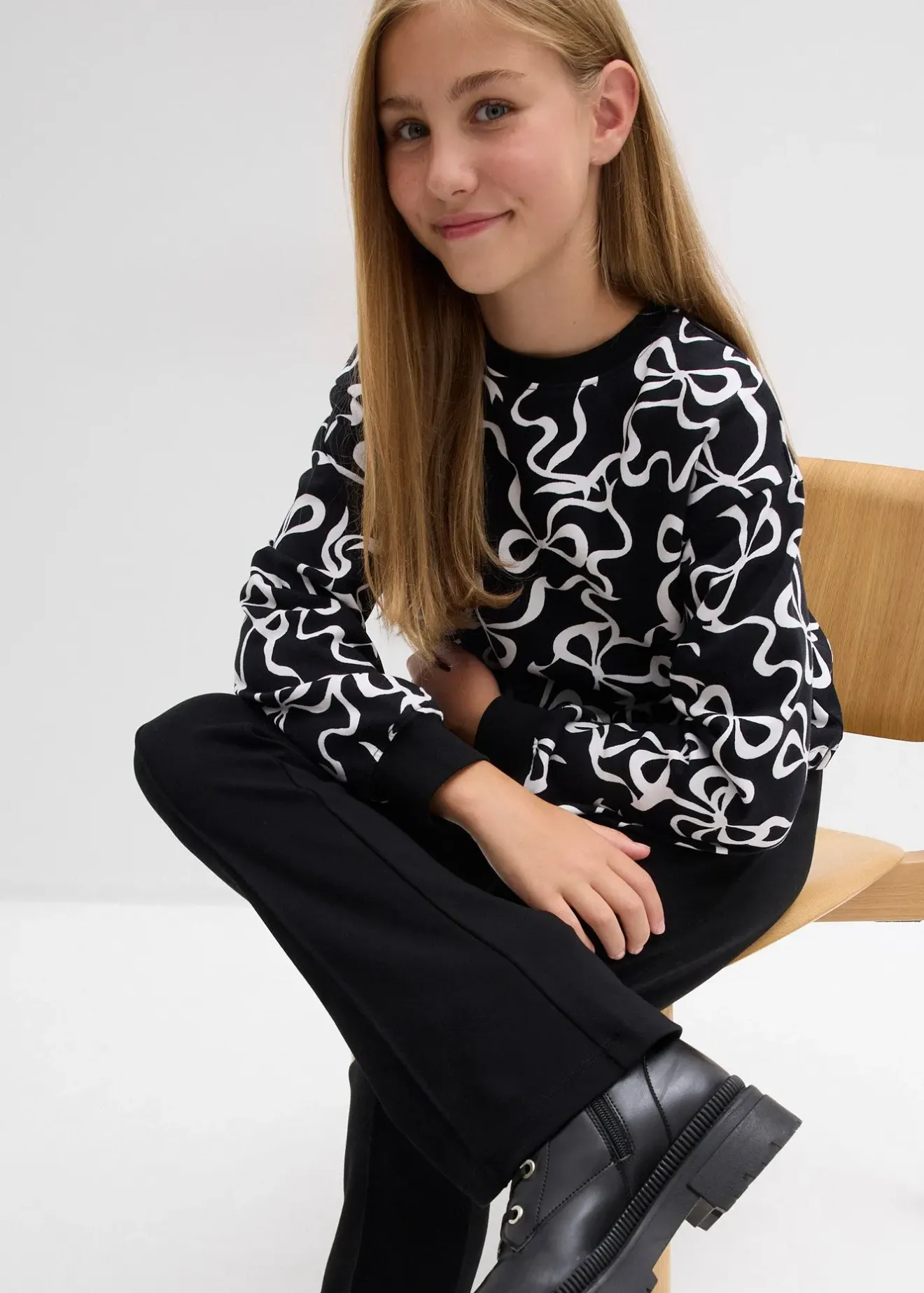 Enfant bonprix Vêtements Enfant|Filles 9-16 Ans·Pantalons & Leggings|Pantalon évasé en jersey coton épais