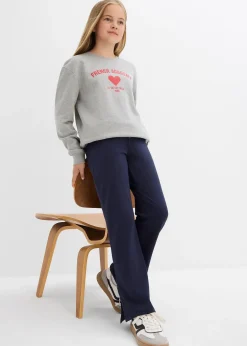bonprix Pantalon évasée en coton extensible avec fentes sur les côtés|Enfant Vêtements Enfant|Filles 9-16 Ans·Pantalons & Leggings