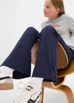 bonprix Pantalon évasée en coton extensible avec fentes sur les côtés|Enfant Vêtements Enfant|Filles 9-16 Ans·Pantalons & Leggings