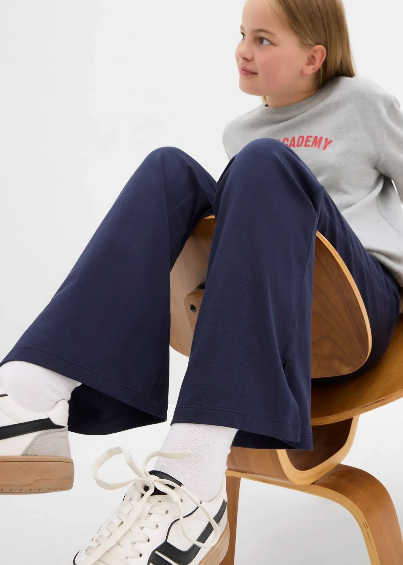 bonprix Pantalon évasée en coton extensible avec fentes sur les côtés|Enfant Vêtements Enfant|Filles 9-16 Ans·Pantalons & Leggings