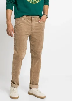 bonprix Pantalon velours côtelé extensible Regular Fit, confortable|Homme Pantalons