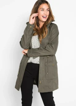 bonprix Parka coton avec doublure jersey|Femme Vestes & Manteaux