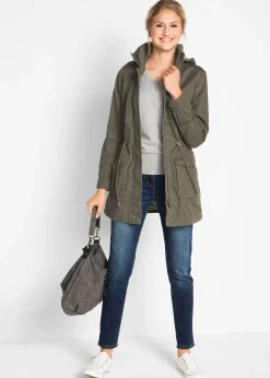 bonprix Parka coton avec doublure jersey|Femme Vestes & Manteaux