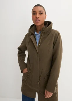bonprix Parka courte en coton à col montant, cintrée|Femme Vestes & Manteaux