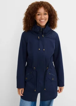 bonprix Parka courte en coton à col montant, cintrée|Femme Vestes & Manteaux