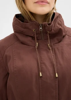 Femme bonprix Vestes & Manteaux|Parka courte en coton à col montant, cintrée