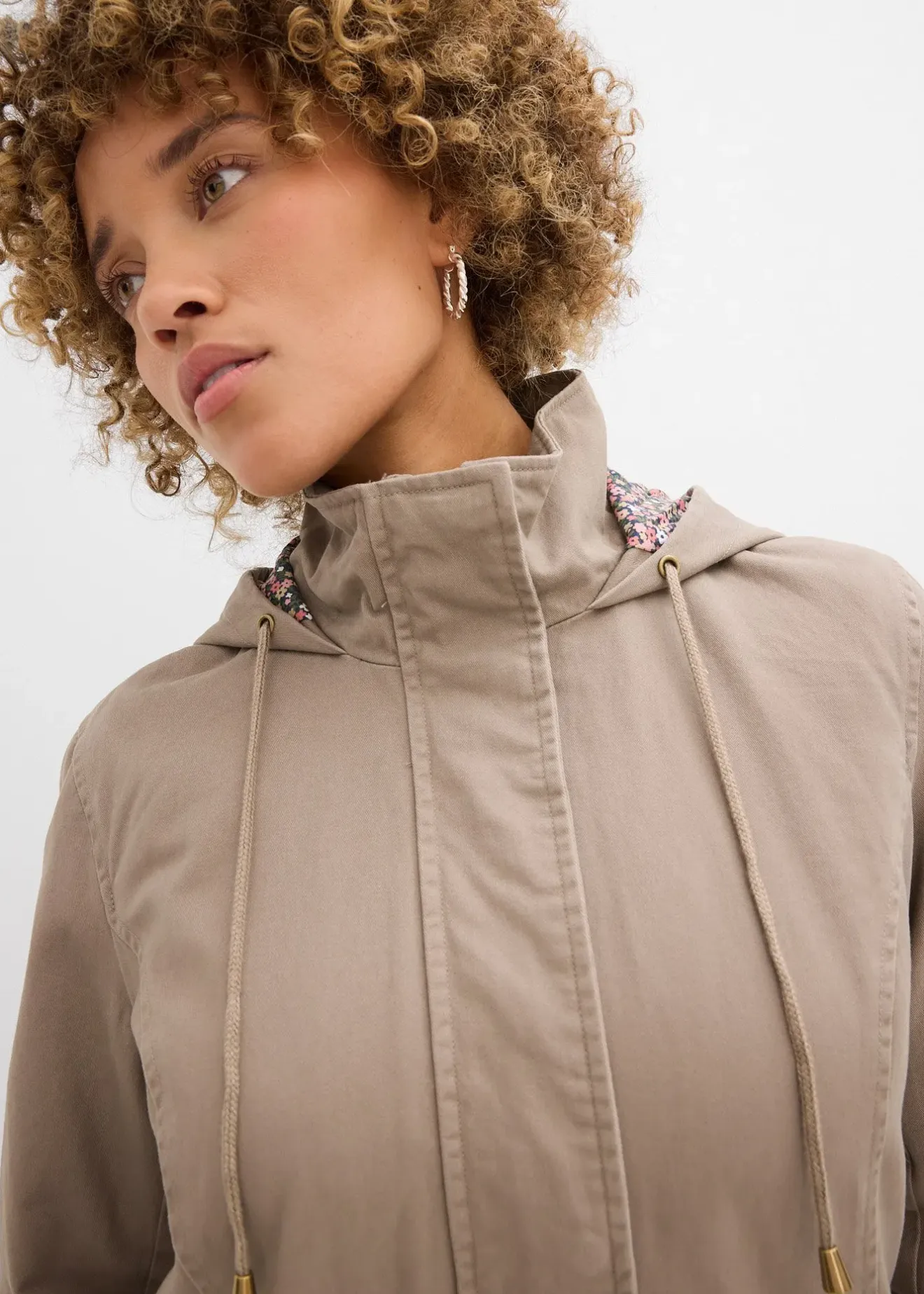 Femme bonprix Vestes & Manteaux|Parka de mi-saison en coton avec capuche imprimée