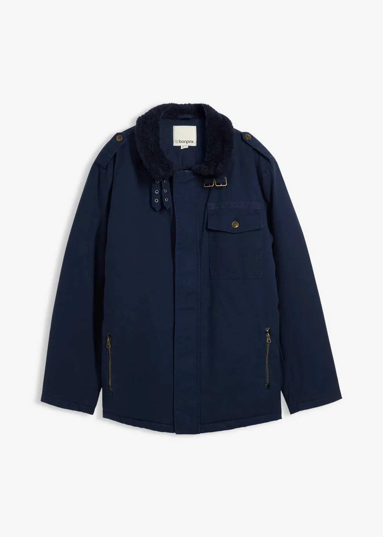 bonprix Parka d’hiver 100% coton avec doublure sherpa|Homme Vestes