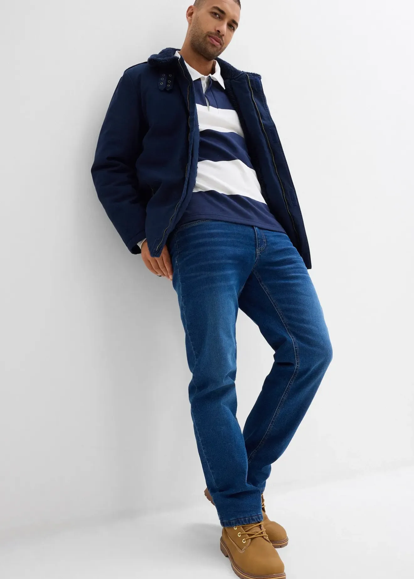 bonprix Parka d’hiver 100% coton avec doublure sherpa|Homme Vestes