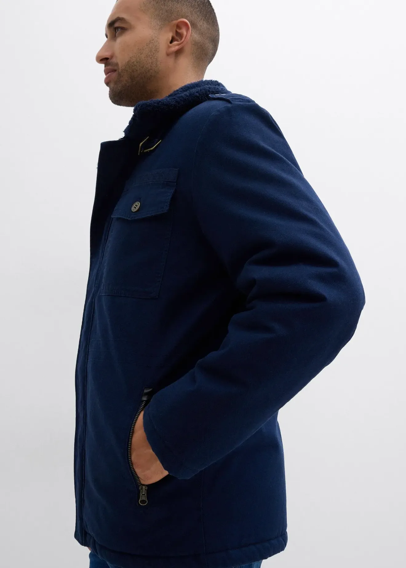 bonprix Parka d’hiver 100% coton avec doublure sherpa|Homme Vestes