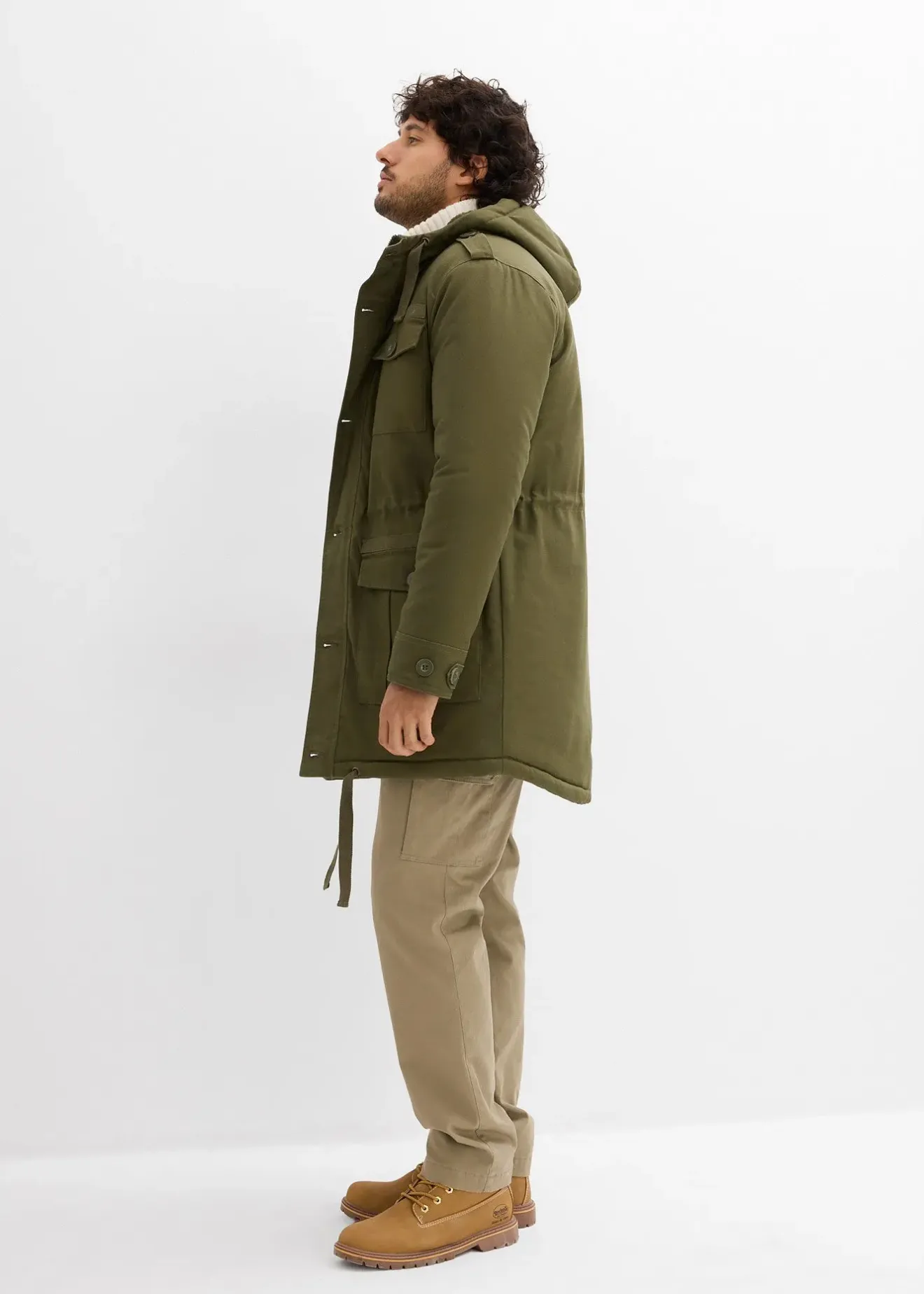 Homme bonprix Vêtements De Plein Air|Vestes|Parka d’hiver style militaire à doublure sherpa douce