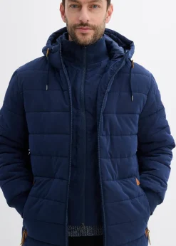 bonprix Parka matelassée et rembourrée à capuche et détails enduits|Homme Vestes